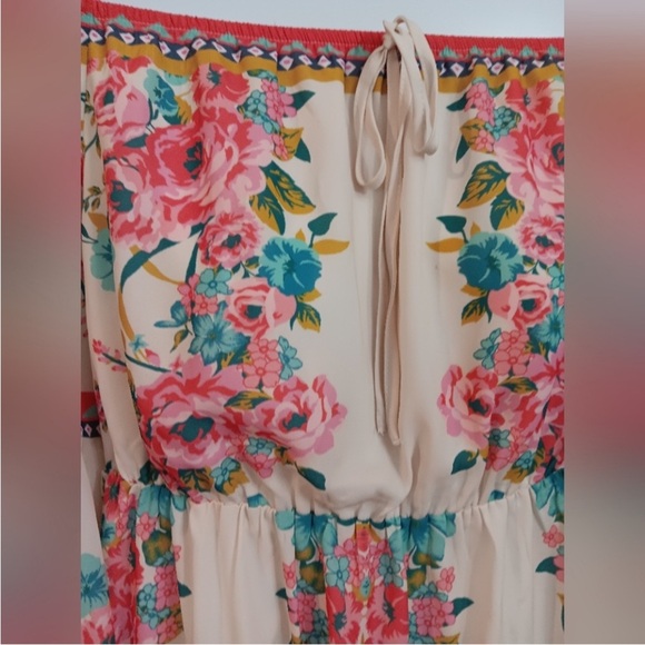 Jealous Tomato Pink and Orange Off-Shoulder Sundress - Picture 2 of 5